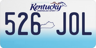 KY license plate 526JOL