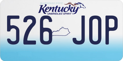 KY license plate 526JOP
