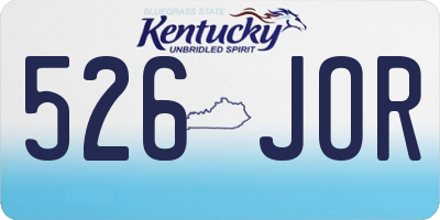 KY license plate 526JOR