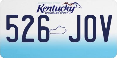 KY license plate 526JOV