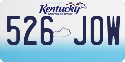 KY license plate 526JOW