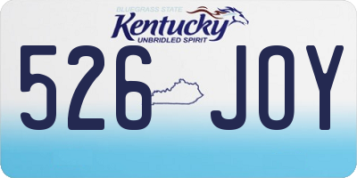 KY license plate 526JOY