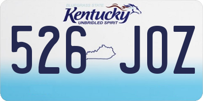KY license plate 526JOZ