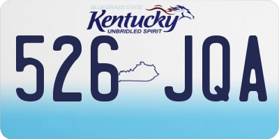 KY license plate 526JQA