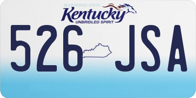 KY license plate 526JSA