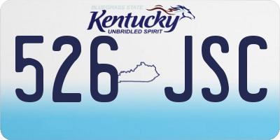 KY license plate 526JSC