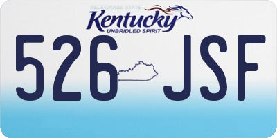 KY license plate 526JSF