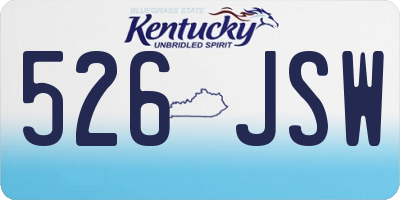 KY license plate 526JSW