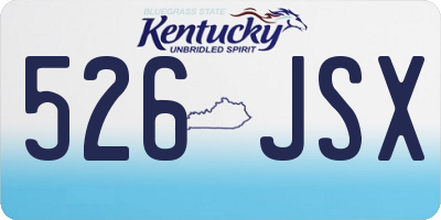 KY license plate 526JSX