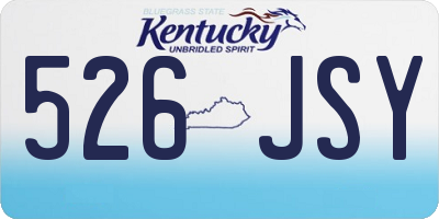 KY license plate 526JSY