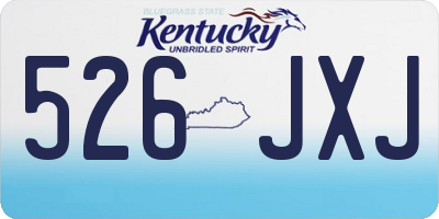KY license plate 526JXJ
