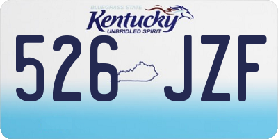 KY license plate 526JZF