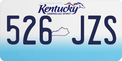 KY license plate 526JZS