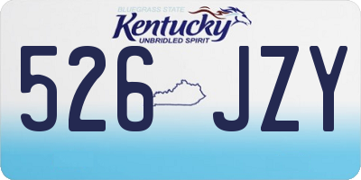 KY license plate 526JZY