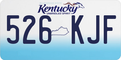 KY license plate 526KJF