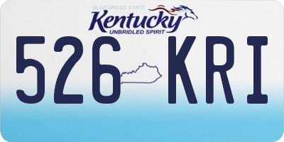 KY license plate 526KRI