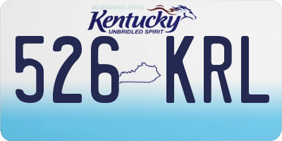 KY license plate 526KRL