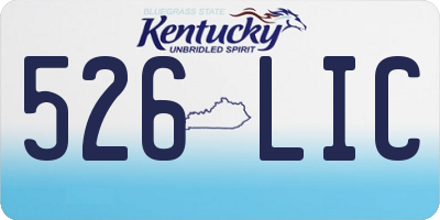 KY license plate 526LIC