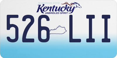 KY license plate 526LII