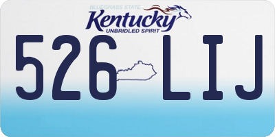 KY license plate 526LIJ