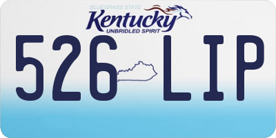 KY license plate 526LIP