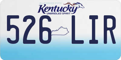 KY license plate 526LIR