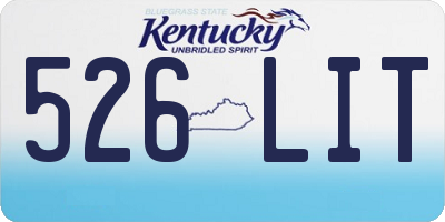 KY license plate 526LIT