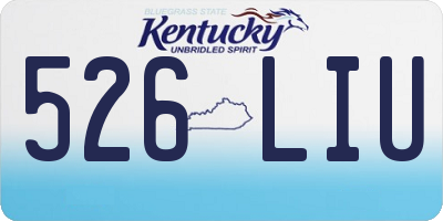 KY license plate 526LIU