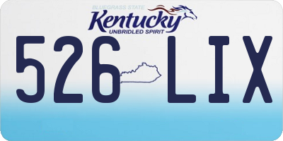 KY license plate 526LIX