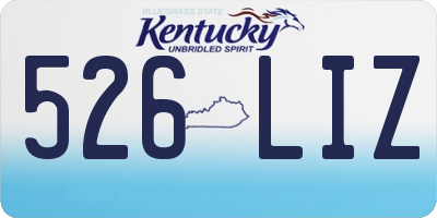KY license plate 526LIZ
