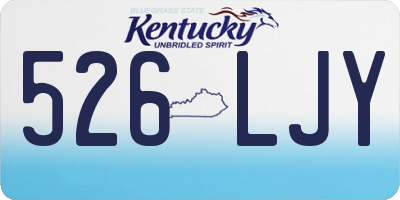 KY license plate 526LJY