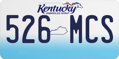 KY license plate 526MCS
