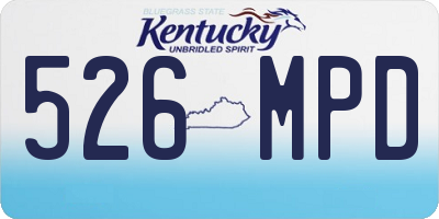 KY license plate 526MPD