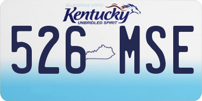 KY license plate 526MSE