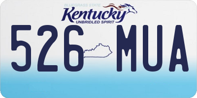 KY license plate 526MUA