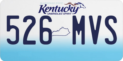 KY license plate 526MVS