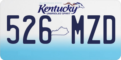 KY license plate 526MZD