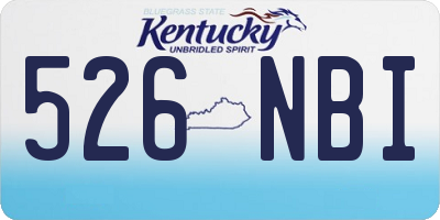 KY license plate 526NBI