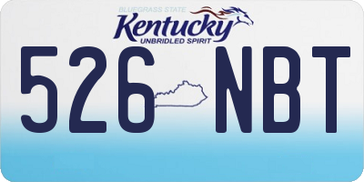 KY license plate 526NBT