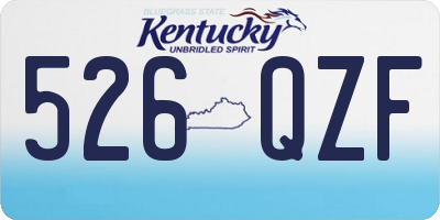 KY license plate 526QZF