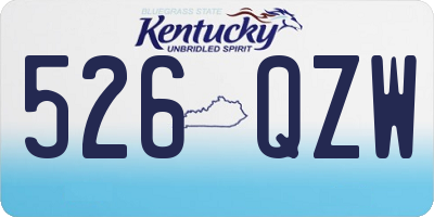 KY license plate 526QZW