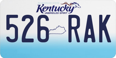 KY license plate 526RAK