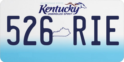 KY license plate 526RIE