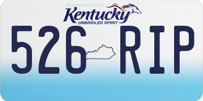 KY license plate 526RIP