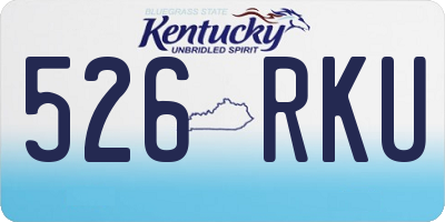 KY license plate 526RKU