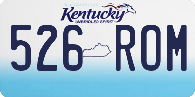 KY license plate 526ROM