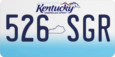 KY license plate 526SGR
