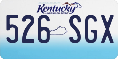 KY license plate 526SGX