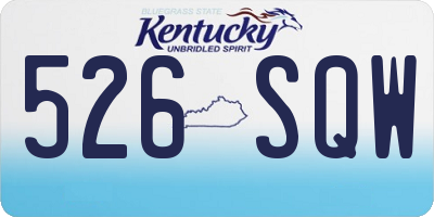 KY license plate 526SQW