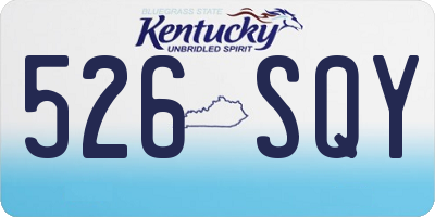 KY license plate 526SQY
